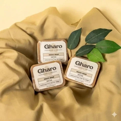 Gharo Soaps Sandalwood & Saffron Magic Soaps For Bath ( pack of 3)
